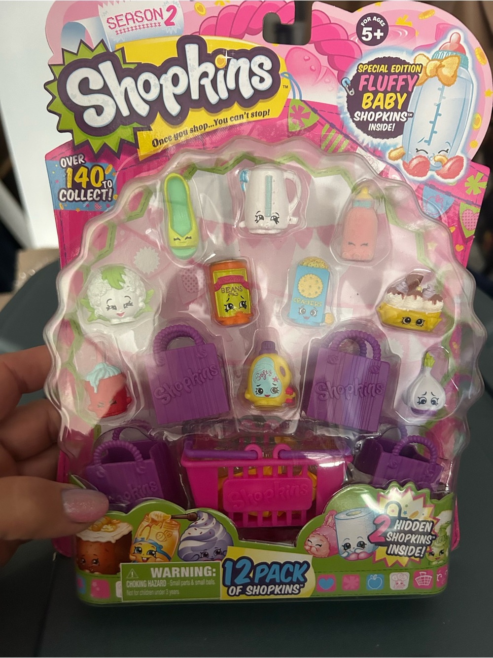 Shopkins 12-Pack Playset with Purple Baskets and Pink Cart